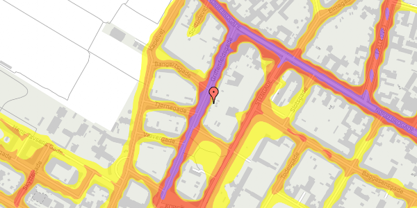 Trafikstøjkort på Griffenfeldsgade 13A, kl. th, 2200 København N