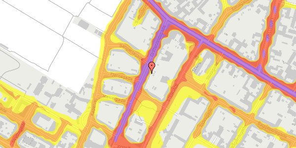 Trafikstøjkort på Griffenfeldsgade 13A, kl. tv, 2200 København N