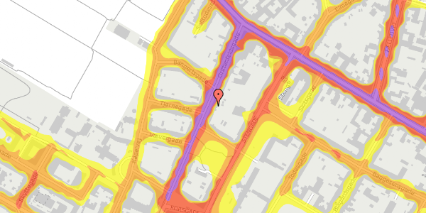 Trafikstøjkort på Griffenfeldsgade 13B, st. , 2200 København N