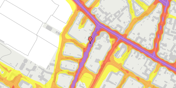 Trafikstøjkort på Griffenfeldsgade 14, st. th, 2200 København N