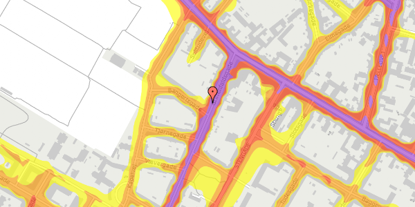 Trafikstøjkort på Griffenfeldsgade 16, st. th, 2200 København N