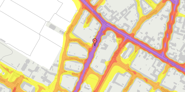 Trafikstøjkort på Griffenfeldsgade 16, st. tv, 2200 København N