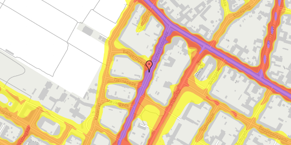 Trafikstøjkort på Griffenfeldsgade 20, kl. , 2200 København N