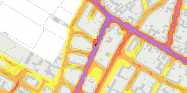 Trafikstøjkort på Griffenfeldsgade 20, st. tv, 2200 København N