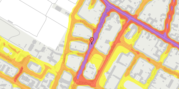 Trafikstøjkort på Griffenfeldsgade 24A, 1. tv, 2200 København N