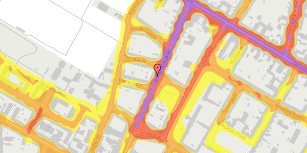 Trafikstøjkort på Griffenfeldsgade 26, 3. tv, 2200 København N