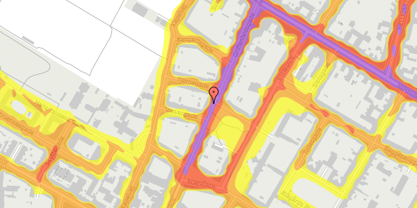 Trafikstøjkort på Griffenfeldsgade 26, 5. tv, 2200 København N