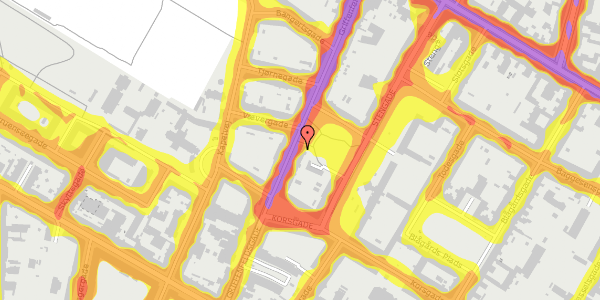 Trafikstøjkort på Griffenfeldsgade 27, st. th, 2200 København N