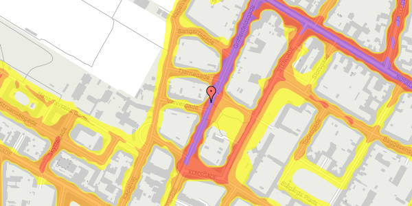 Trafikstøjkort på Griffenfeldsgade 28, st. tv, 2200 København N