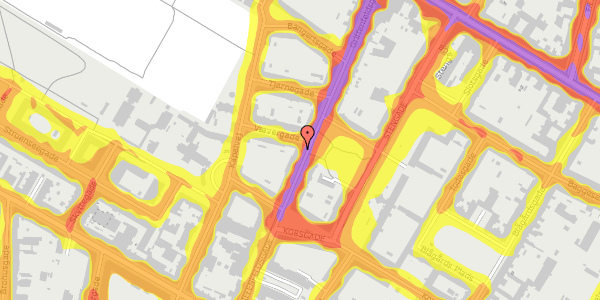 Trafikstøjkort på Griffenfeldsgade 30, 3. th, 2200 København N