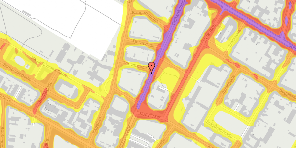 Trafikstøjkort på Griffenfeldsgade 30, 3. tv, 2200 København N