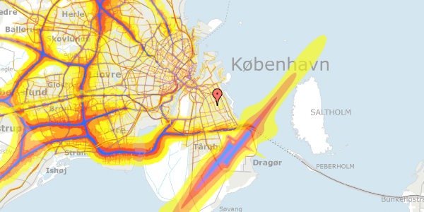 Trafikstøjkort på Grækenlandsvej 51, st. th, 2300 København S