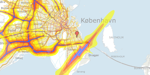 Trafikstøjkort på Grækenlandsvej 106, st. th, 2300 København S