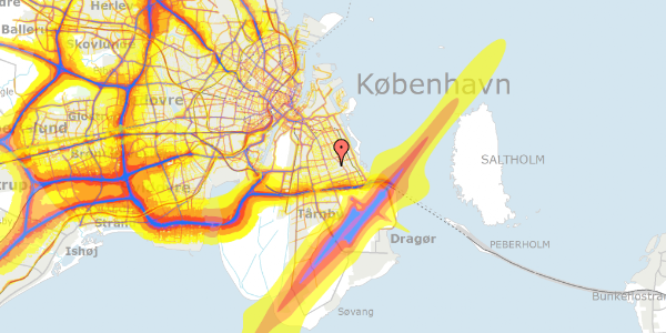 Trafikstøjkort på Grækenlandsvej 139, 2300 København S