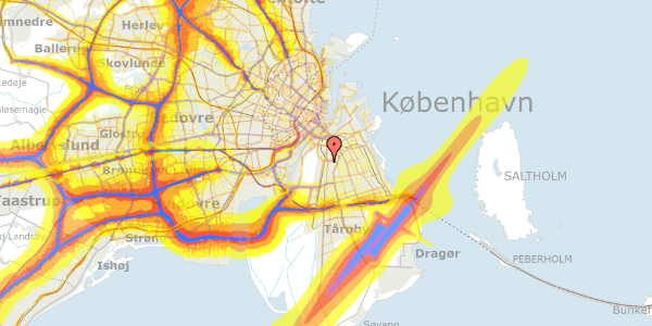 Trafikstøjkort på Grønjordskollegiet 2, 1. 2217, 2300 København S