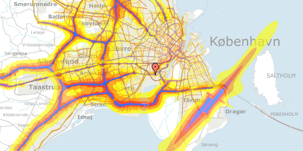 Trafikstøjkort på Grønrisvej 5, st. tv, 2450 København SV