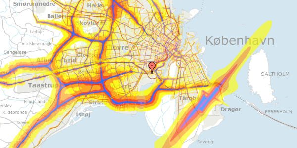 Trafikstøjkort på Grønrisvej 9, st. , 2450 København SV