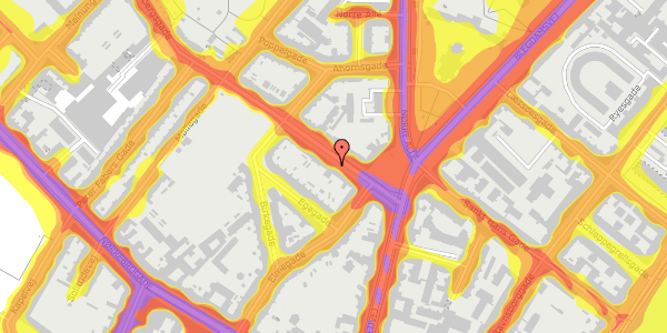 Trafikstøjkort på Guldbergsgade 5, 3. 1, 2200 København N