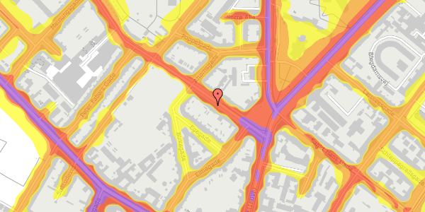 Trafikstøjkort på Guldbergsgade 7B, st. th, 2200 København N