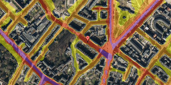 Trafikstøjkort på Guldbergsgade 9, kl. th, 2200 København N