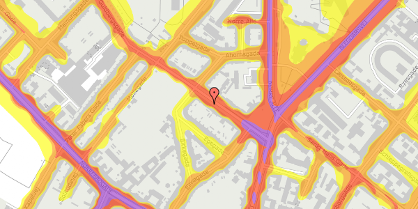 Trafikstøjkort på Guldbergsgade 9, kl. tv, 2200 København N