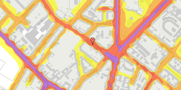 Trafikstøjkort på Guldbergsgade 9, st. th, 2200 København N