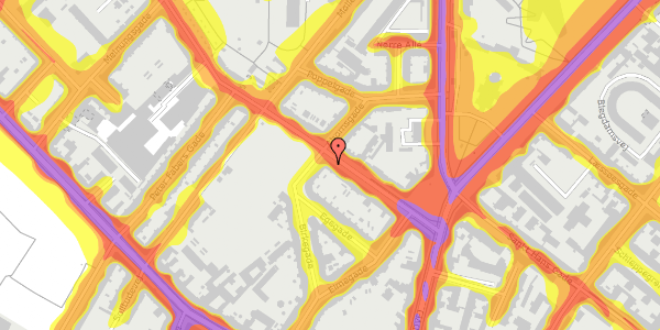 Trafikstøjkort på Guldbergsgade 11, 1. th, 2200 København N