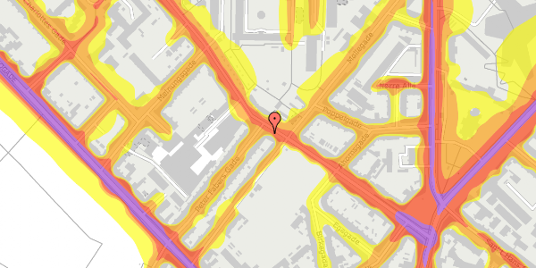 Trafikstøjkort på Guldbergsgade 23, 1. th, 2200 København N