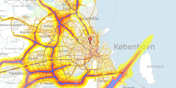 Trafikstøjkort på Guldbergs Have 12, 3. tv, 2200 København N