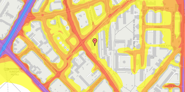 Trafikstøjkort på Guldbergs Have 24, 1. th, 2200 København N