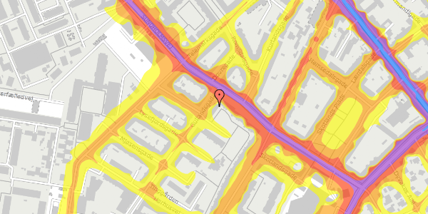 Trafikstøjkort på Gullandsgade 1A, 3. th, 2300 København S