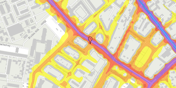 Trafikstøjkort på Gullandsgade 2, 1. tv, 2300 København S