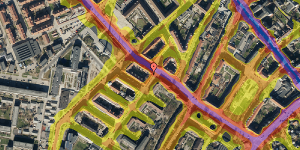 Trafikstøjkort på Gullandsgade 2, 2. tv, 2300 København S