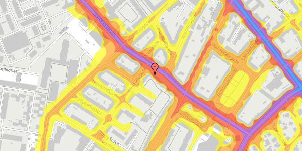 Trafikstøjkort på Gullandsgade 3, 1. th, 2300 København S