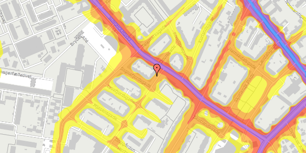 Trafikstøjkort på Gullandsgade 4, st. tv, 2300 København S