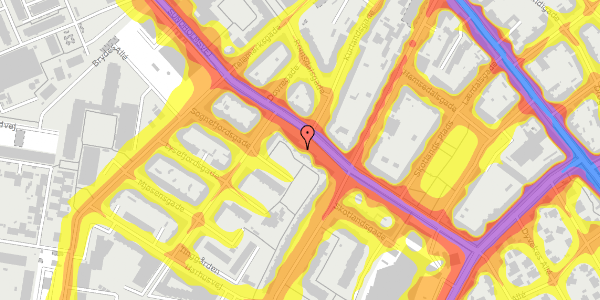 Trafikstøjkort på Gullandsgade 7, st. th, 2300 København S