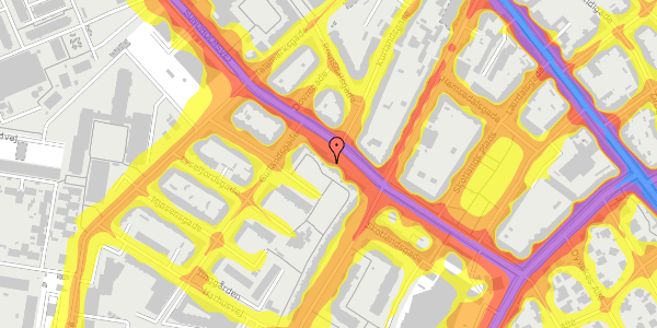 Trafikstøjkort på Gullandsgade 7, 1. tv, 2300 København S