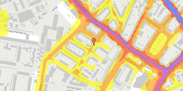 Trafikstøjkort på Gullandsgade 8, 2. th, 2300 København S