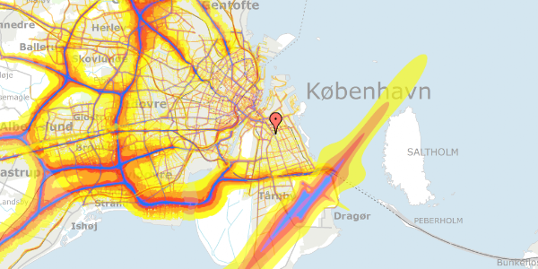 Trafikstøjkort på Gullandsgade 9, st. tv, 2300 København S