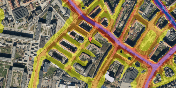 Trafikstøjkort på Gullandsgade 11, 1. tv, 2300 København S