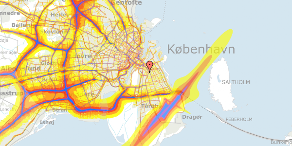 Trafikstøjkort på Gullandsgade 12, 4. th, 2300 København S