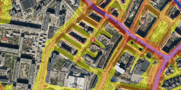 Trafikstøjkort på Gullandsgade 21, kl. , 2300 København S