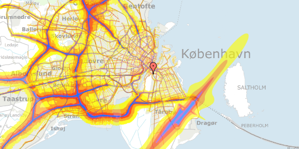 Trafikstøjkort på Gullfossgade 1, 4. th, 2300 København S