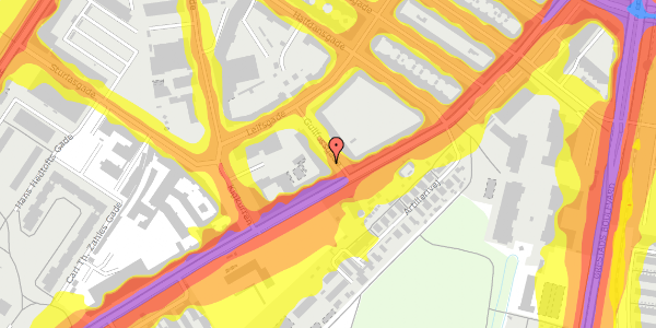 Trafikstøjkort på Gullfossgade 4, kl. 3, 2300 København S