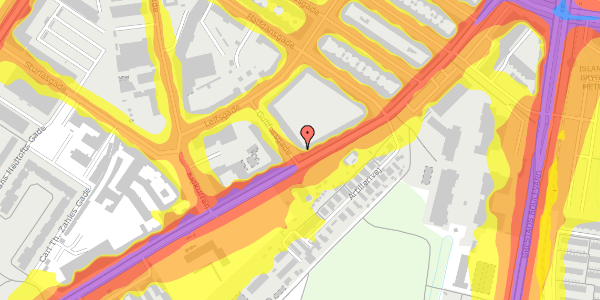 Trafikstøjkort på Gullfossgade 11, 3. , 2300 København S