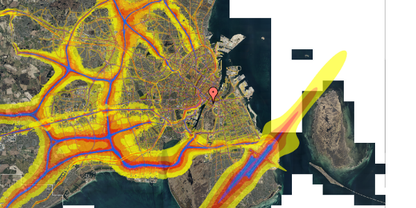 Trafikstøjkort på Gunløgsgade 1, 1. th, 2300 København S