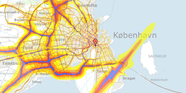 Trafikstøjkort på Gunløgsgade 3, kl. tv, 2300 København S