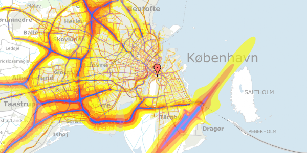 Trafikstøjkort på Gunløgsgade 11, 1. tv, 2300 København S