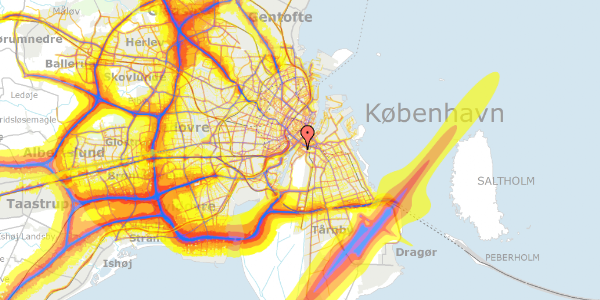 Trafikstøjkort på Gunløgsgade 13, 4. th, 2300 København S