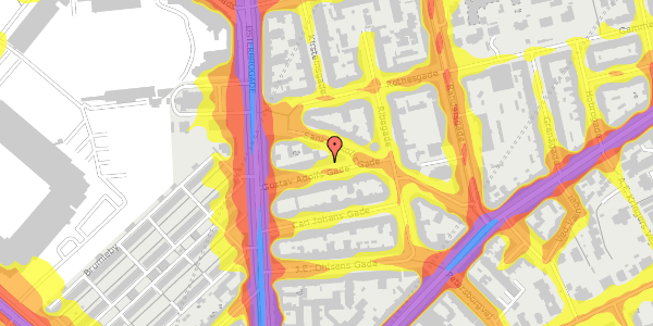 Trafikstøjkort på Gustav Adolfs Gade 5, 1. th, 2100 København Ø